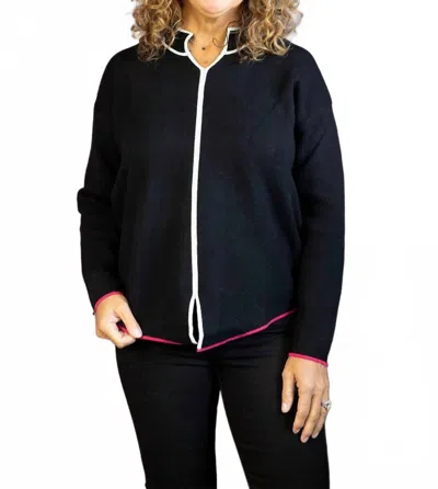 Zaket & Plover Ava Trim Detail Sweater In Black In Black
