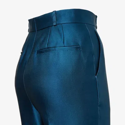 Fendi Women Duchesse Silk Trousers In Blue