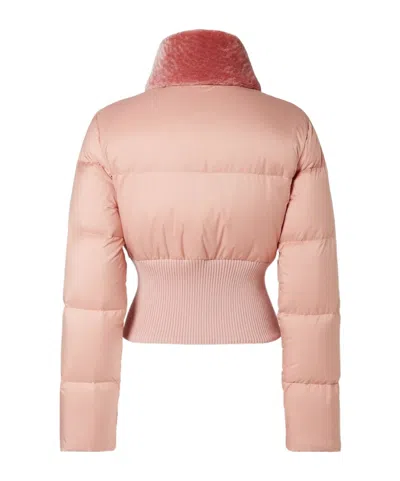 Fendi Women Technical Fabric And Shearling Down Jacket In Multi