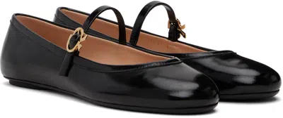 Gianvito Rossi Mary Ribbon Patent Leather Ballet Flats In Black