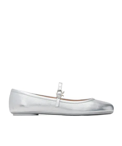 Gianvito Rossi Carla Ballet Flats In Silver