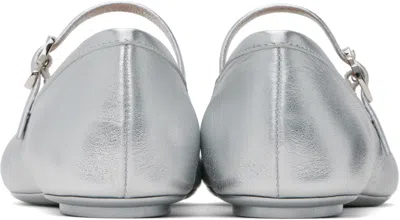 Gianvito Rossi Carla Ballet Flats In Silver