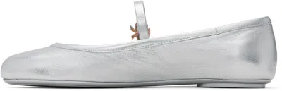 Gianvito Rossi Carla Ballet Flats In Silver