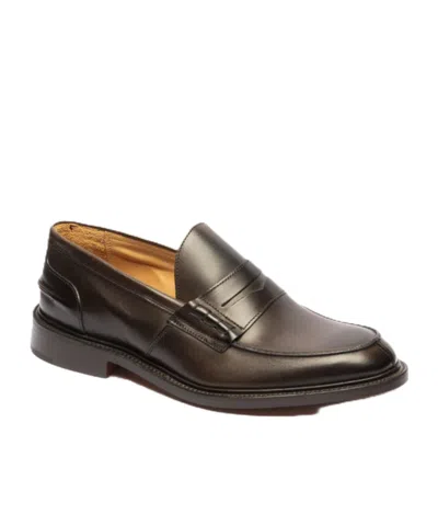 Tricker's James Leather Penny Loafers In Black