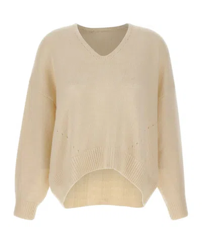 Hugo Boss Soft Alpaca Blend V-neck Sweater In Neutral