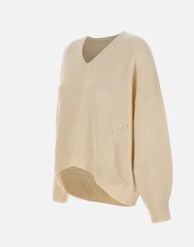 Hugo Boss Soft Alpaca Blend V-neck Sweater In Neutral