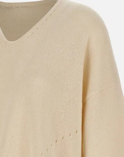Hugo Boss Soft Alpaca Blend V-neck Sweater In Neutral