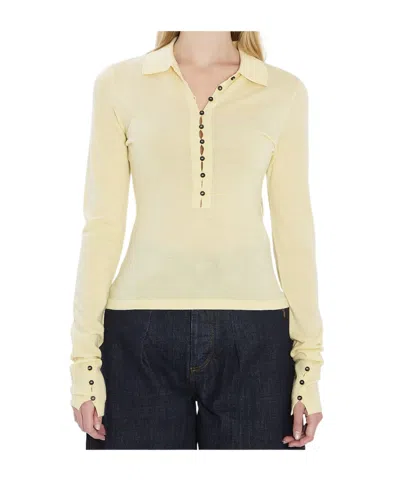 Jacquemus Merino Wool Polo Sweater Merino ml In Yellow