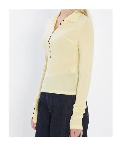 Jacquemus Merino Wool Polo Sweater Merino ml In Yellow