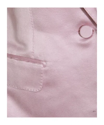 Tom Ford Satin Blazer With Notched Lapels And Pockets In Purple