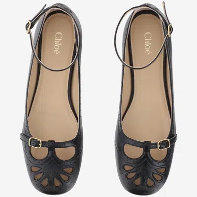Chloé Black Misty Ballerinas In Black