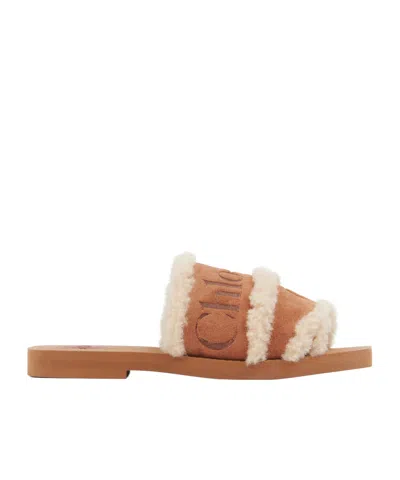 Chloé Chloe' Women Woody Sandals In Neutral