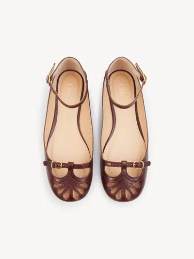 Chloé Flat Shoe With Burnished Look Made In Italy In Purple