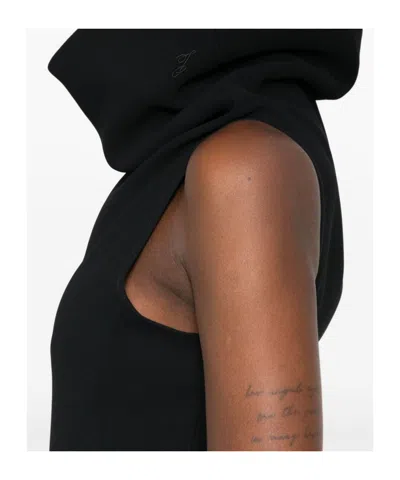 Jacquemus Black High-neck Dress In Animal Print