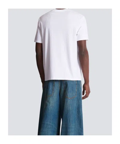 Balmain Short-sleeved T-shirt With College Emblem Print In White