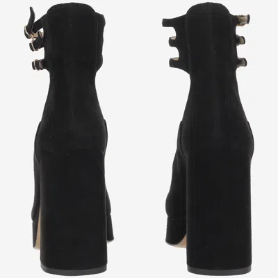 Chloé Loti Suede Platform Block-heel Pumps In Black