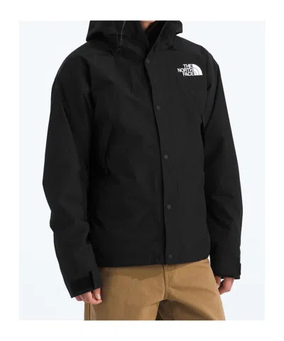 The North Face Embroidered-logo Hooded Jacket In Black