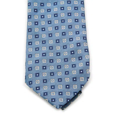 Zegna Geometric-pattern Tie In Blue