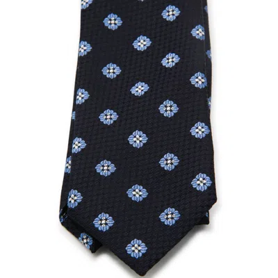 Zegna Patterned Ties With Pointed Tip Design In Black