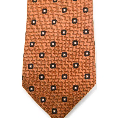 Zegna Geometric-patterned Tie In Brown