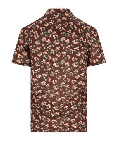 Prada Short Sleeve Shirt In Brown