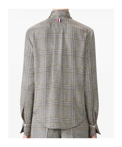 Thom Browne Prince Of Wales Check Shirt Shirt And Blouse Multicolor In Gray