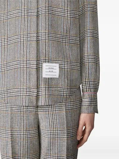 Thom Browne Prince Of Wales Check Shirt Shirt And Blouse Multicolor In Gray