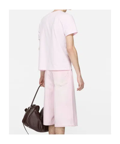 Acne Studios Logo-patch Short-sleeve T-shirt In Pink