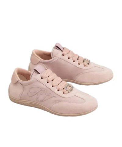 Roger Vivier Viv Low Sneakers In Suede In Pink