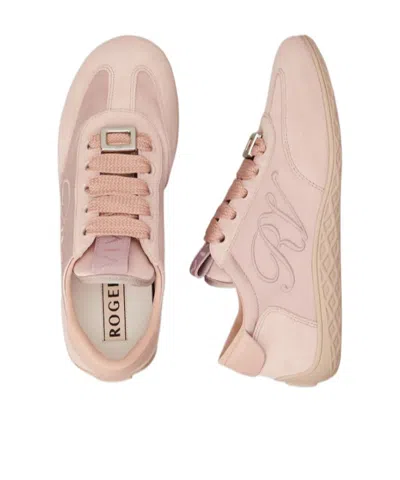 Roger Vivier Viv Low Sneakers In Suede In Pink