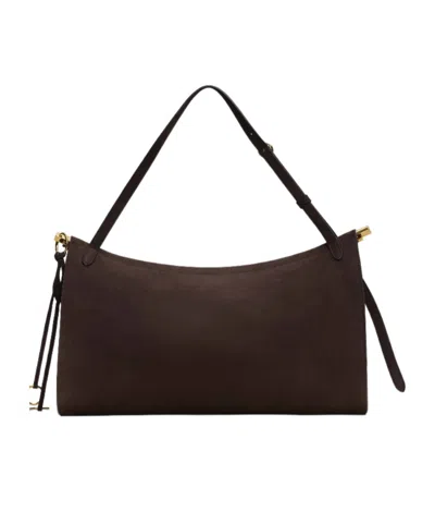 Alaïa Le Click East West Large Bag In Nubuck In Brown