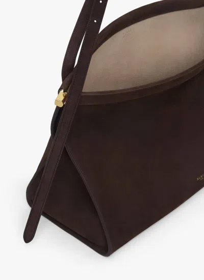 Alaïa Le Click East West Large Bag In Nubuck In Brown