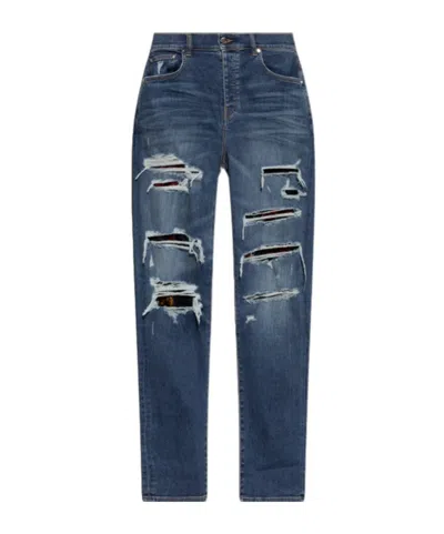 Amiri Distressed-effect Jeans In Blue