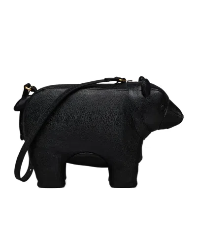 Thom Browne Bear-motif Shoulder Bag In Black