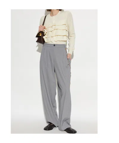 Comme Des Garçons Ruffle-detail Cardigan In White