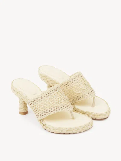Chloé Isla Crochet Espadrille Sandal In Neutral
