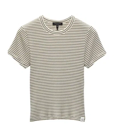 Rag & Bone Luca Striped Tee In Neutral