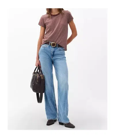 Rag & Bone The Slub Stripe T-shirt In Brown