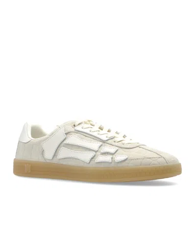 Amiri Skel Top Grey Low Top Sneakers With Logo Patch On The Tongue And Logo Lettering On The Heel In Leath In White