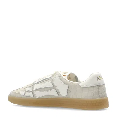Amiri Skel Top Grey Low Top Sneakers With Logo Patch On The Tongue And Logo Lettering On The Heel In Leath In White