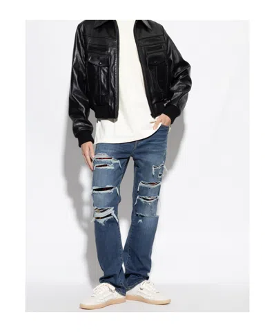 Amiri Skel Top Grey Low Top Sneakers With Logo Patch On The Tongue And Logo Lettering On The Heel In Leath In White