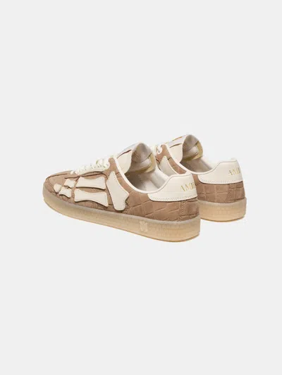 Amiri Men Croc Debossed Pacific Bones Sneakers In Brown