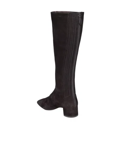 Aquazzura Stylish Suede Ankle Boots With Block Heel In Black