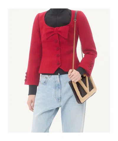 Valentino Viva Superstar Small Shearling Shopping Shoulder Bag In Brown