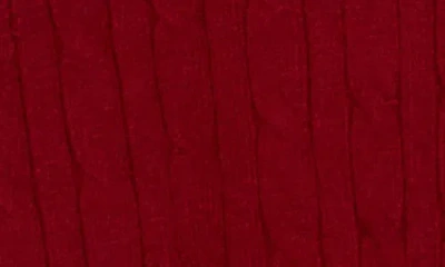 Rdi Cable Knit Crop Polo Sweater In Red