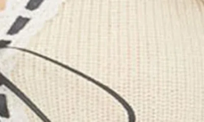 Blu Pepper Tie Bow Crop Cardigan In Neutral