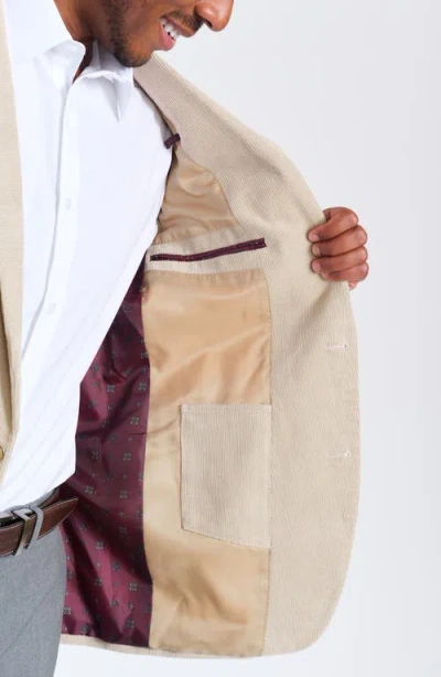 Savile Row Co Tan Waffle Corduroy Blazer In Brown