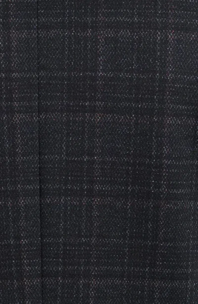 Savile Row Co Midnight Shadow Plaid Knit Blazer In Blue