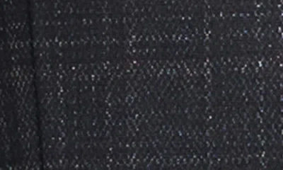 Savile Row Co Midnight Shadow Plaid Knit Blazer In Blue