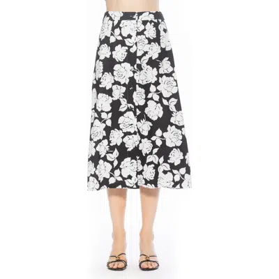 Alexia Admor Zephyr Button Front Midi Skirt In Multi